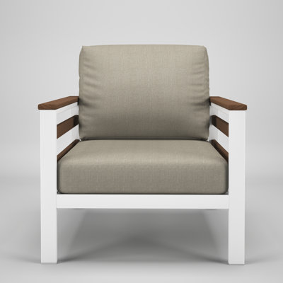Townsend Metal Outdoor Lounge Club Chair With Sunbrella Cushion