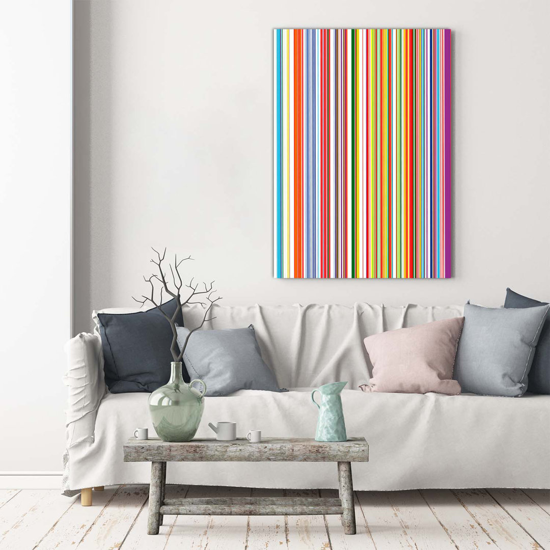 Bunte Streifen - Kunstdrucke auf Leinwand - Wrapped Canvas