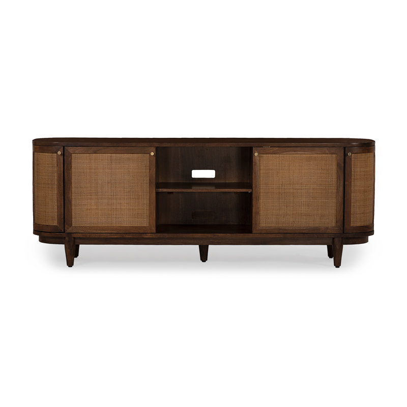 Salvatore Solid Wood TV Stand for TVs up to 88", Brown