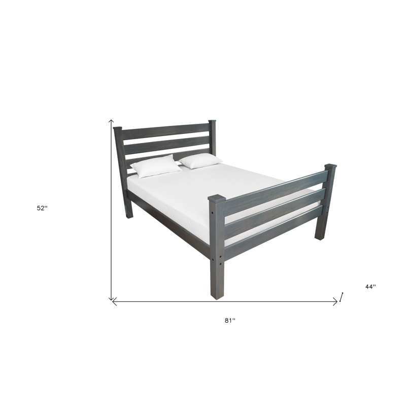 Gray Solid Wood Twin Bed Frame
