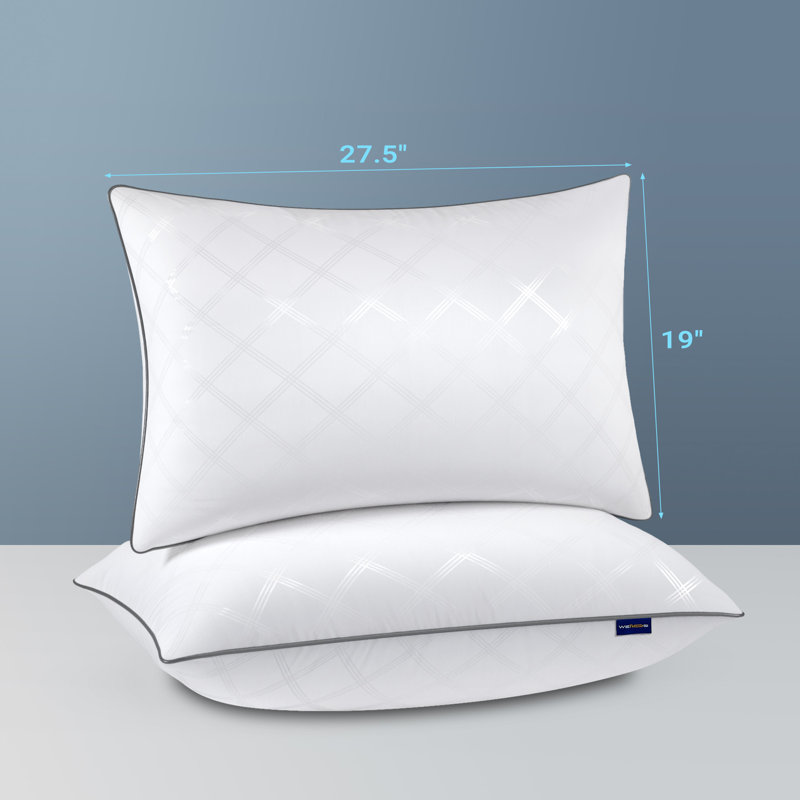 Oreiller de lit en microfibre blanc Byrine, Grand lit