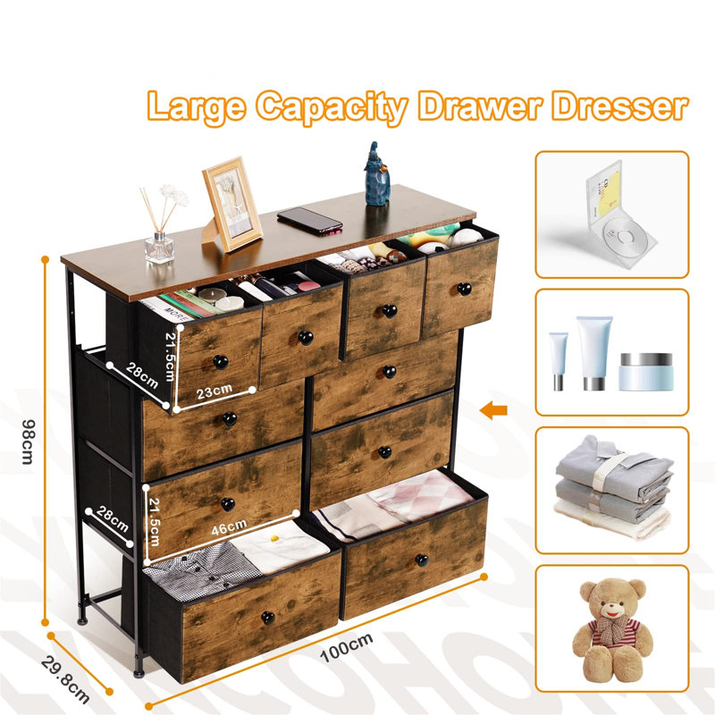 Beckton 100cm W 10 - Drawer Chest of Drawers
