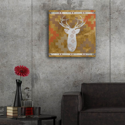  «Deer Rack 2» par Erin Clark, art mural en verre acrylique, 24 po x 24 po