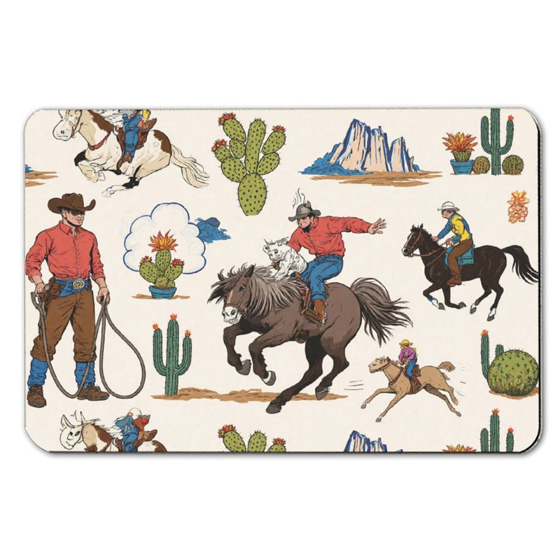 Cowboy Theme Bath Mat, 16 X 24 Inches