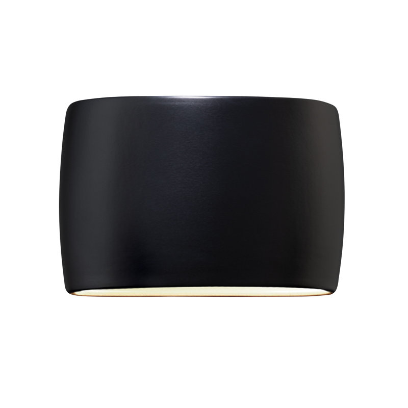 Logan Outdoor Ceramic Wall Light, LED, 9.75" H x 16" W x 4" D, Matte White