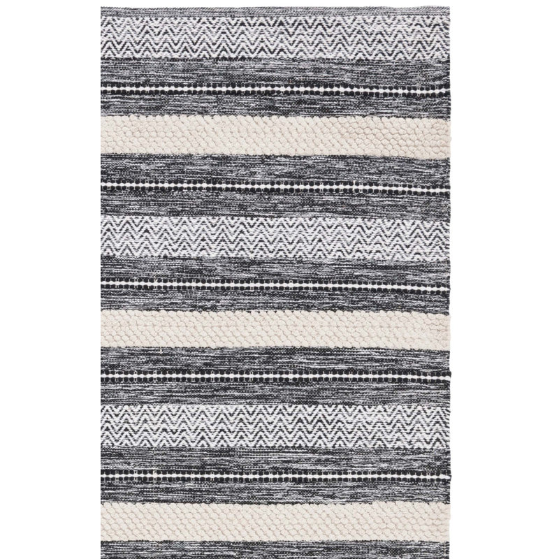 Tapis noir / ivoire Callazo 976, Tapis de couloir 2 pi 3 po x 8 pi
