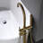 Brushed Gold Floor Mount Bathtub Faucet With Handheld - Handle, Ceramic Filler, Classic Design Shower Tub In Hue 1 Hole Faucet, Antique-121626778