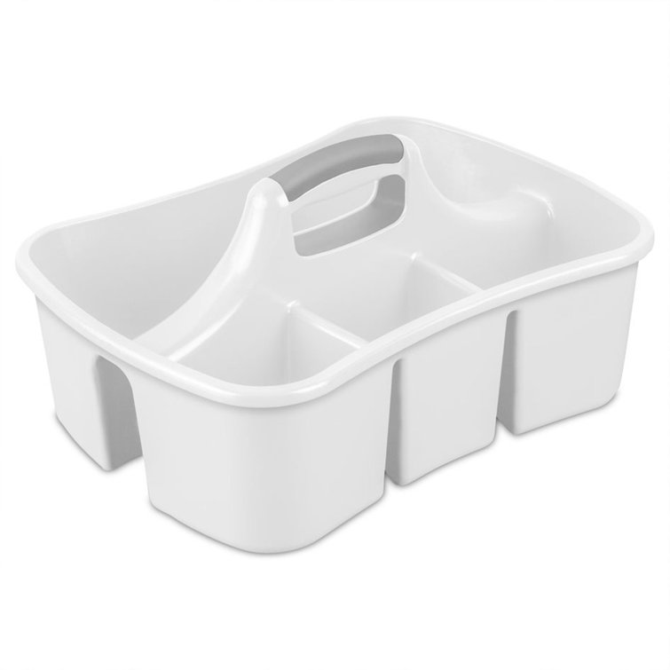 Sterilite Divided Storage Ultra Caddy With 4 Compartments, White (12 Pack) White