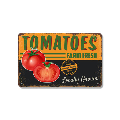 Farm Fresh Tomatoes 7 Inch x 10 Inch Novelty Aluminum Sign