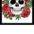 " Skull With Roses Line Art "