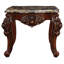 Table de bout Forsythia, plateau en marbre et finition noyer