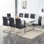 Ensemble de salle à manger 9 pièces moderne en MDF blanc 71 po avec chaises rembourrées en similicuir-2109443400-2109443407