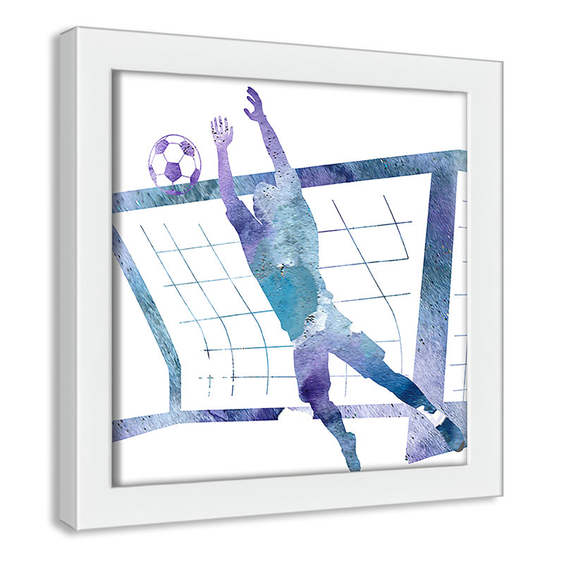 Fille de football 2, H 9 po x l 9 po x P 1,19 po, Encadré de boîte blanc