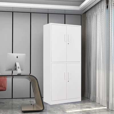 71 Inch Outside Handle Lock File Cabinet Garage Storage Cabinet by Inbox Zero