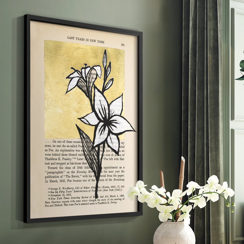 Floral Diary I, reproduction encadrée - bois massif, Noir, H 10 po x l 8 po