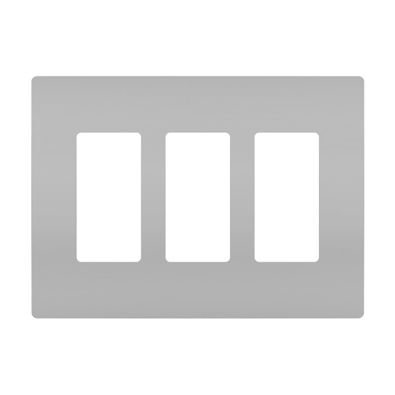 Radiant 3-Gang Decorator Rocker Screwless Wall Plate, Gray