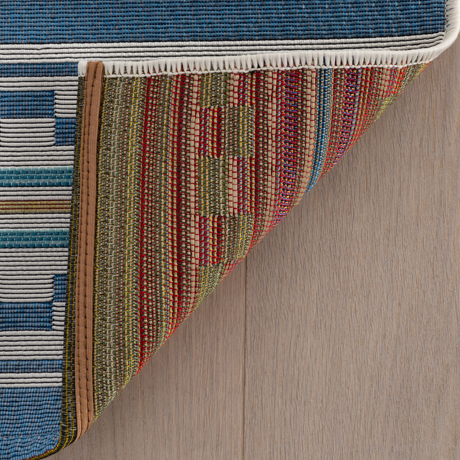 Modern Checkered Indoor Outdoor Rug, Blue, Rectangle 10' x 14'