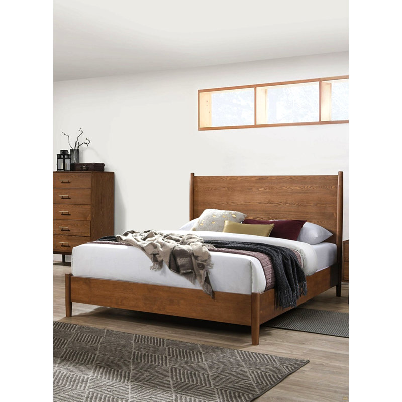 Cadre de lit en bois massif 1Pc, Lit double