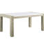 Ensemble de salle à manger moderne de 7 pièces comprenant une table rectangulaire en marbre blanc et des chaises élégantes et finement rembourrées.
