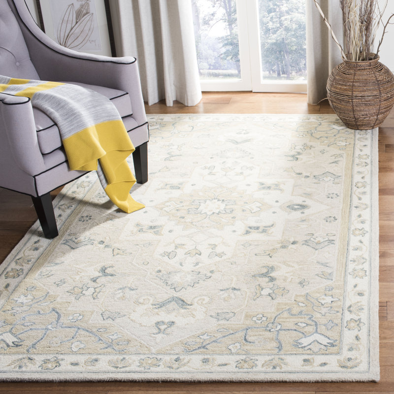 Dalewood Hand Tufted Wool And Cotton With Latex Oriental Rug, Rectangle 9' x 12'