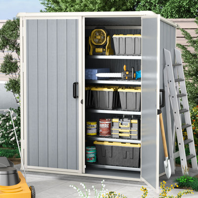 5 Ft. W X 3 Ft. D Resin Shed With Floor And Lockable Door