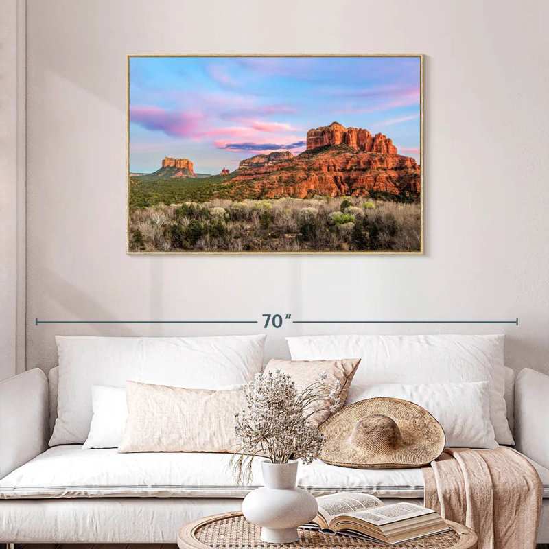 Sedona Rock Formations, Cadre flottant en bois naturel, 43 po x 29 po