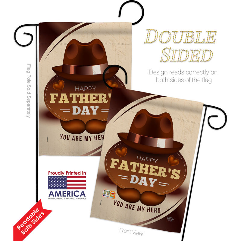 Double Sided 18.5'' H x 13'' W Polyester Father's Day Flag Set