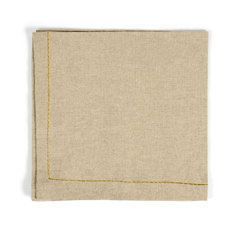 Saddlestitch Dinner Napkin, Beige