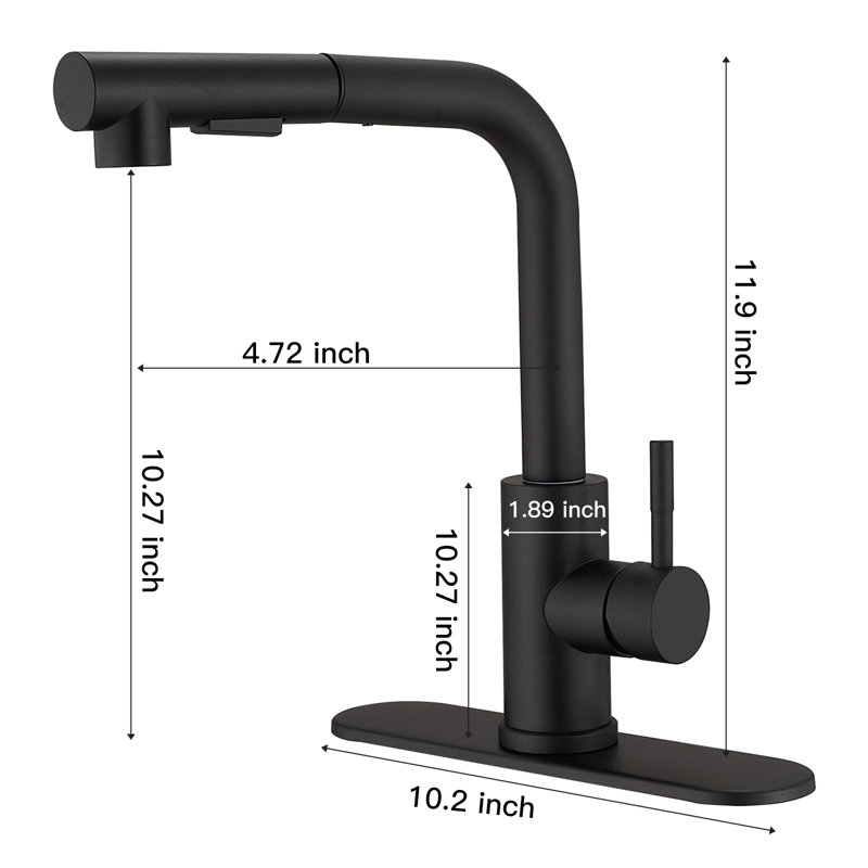 Single Handle Pull-Down Kitchen Faucet With Deck Plate Brushed Nickel