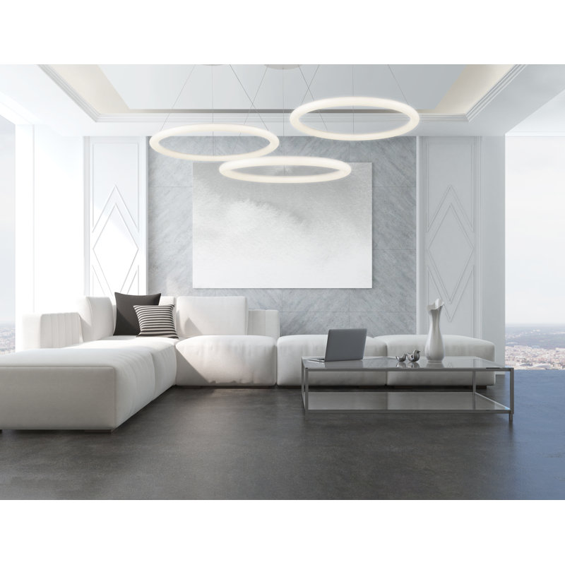 1 - Light LED Pendant, 2.5" H x 31.88" W x 31.88" D
