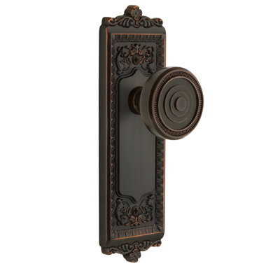 Grandeur Windsor Plate Single Dummy with Soleil Door Knob