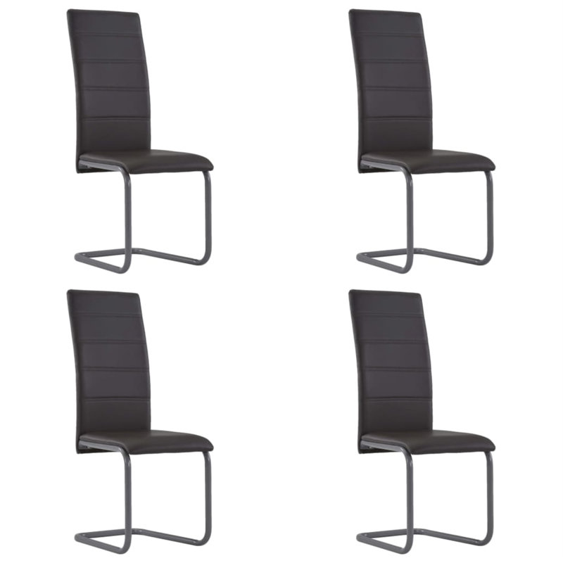 Chaise en porte-à-faux pour salle à manger, Brun