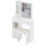 Table de coiffeuse compacte avec grand miroir coulissant, rangement multicouche et tabouret rembourré pour les petits espaces-118039702