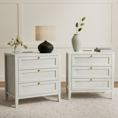 Table de chevet Farmhouse avec multiprise intégrée pour chambre à coucher, salon