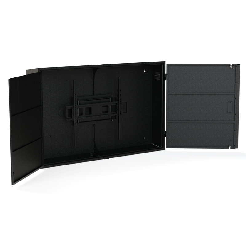 Black Metal Weatherproof Outdoor TV Enclosure for 55" TV