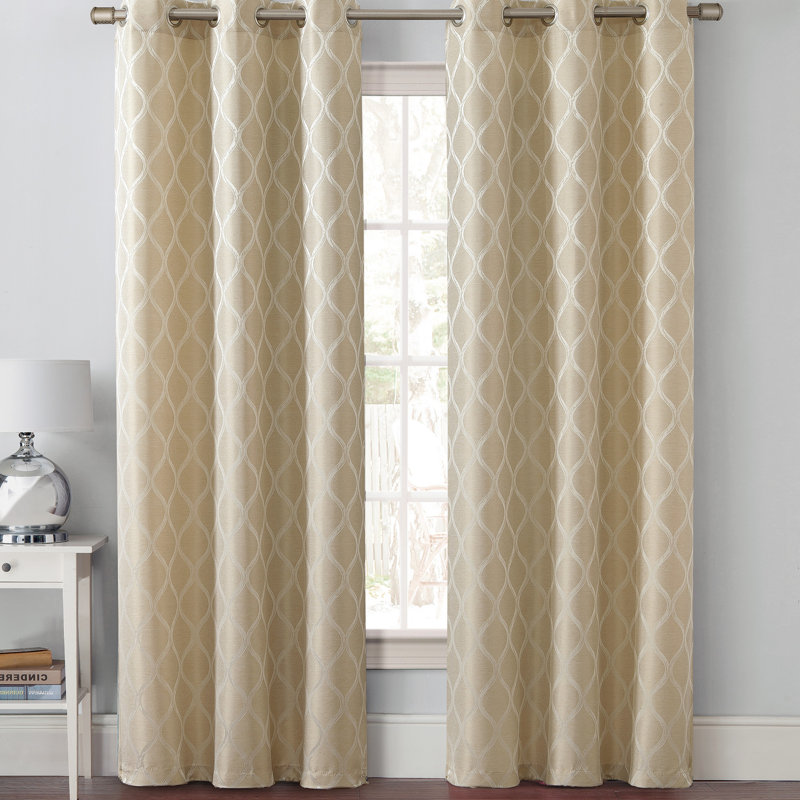 Panneau de rideau semi-transparent en polyester Granthem