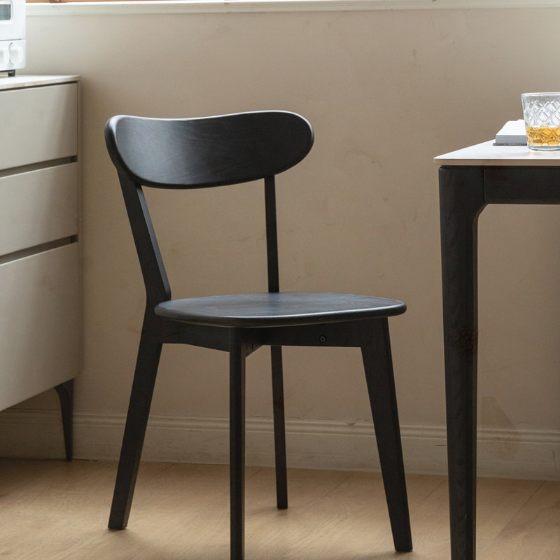 Chaise en bois massif, Noir