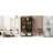 67.25'' Tall Iron Display Cabinet With Glass Door And LED Lights Steel Curio Cabinet For Collectibles Figures Trophies 3-Sided Glass Display Case For Home Office Study Room Stores Playroom - Black-654238219