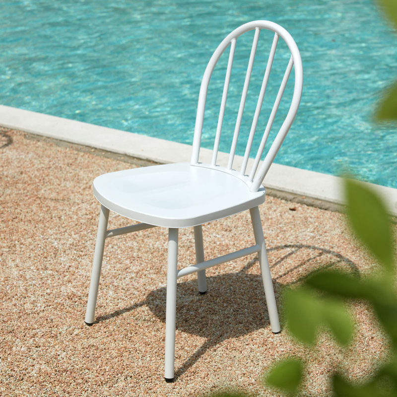 Chaise d'appoint en métal Antoniu, Blanc