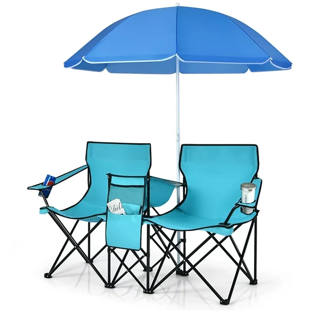 Foldable chair store with umbrella