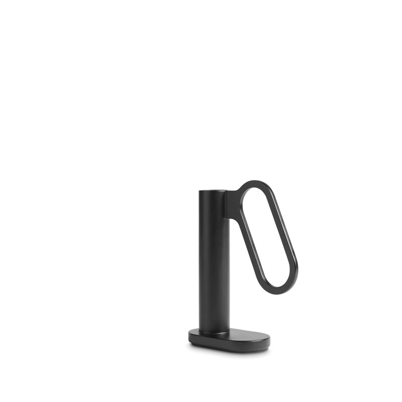 Who Goes There? Candlestick, Black, 5" H x 4" W 