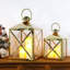 Ensemble de 2 grandes lanternes à bougie en acier inoxydable Mercer41 de 13 po de hauteur (rectangle doré)-1450780004