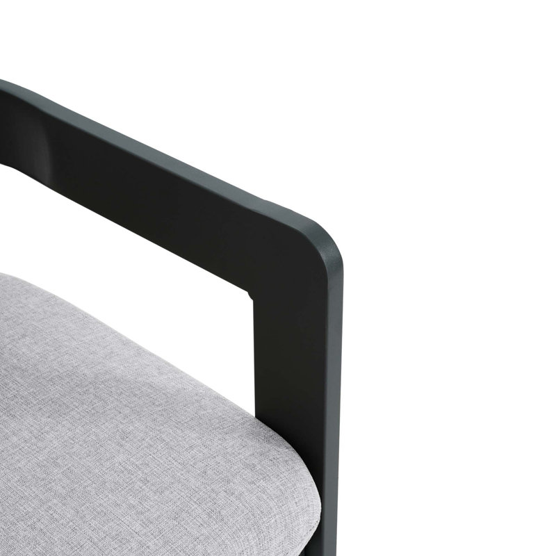 Outdoor Dining Armchair with Cushions, Gris