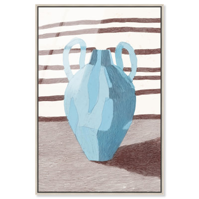 Décoration murale Vase bleu encadrée par Art Remedy, cadre argenté, 30 x 45