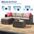 5-Piece L-Shape Wicker Outdoor Sectional with Glass Table, Storage, and Ottoman – Brown and Grey