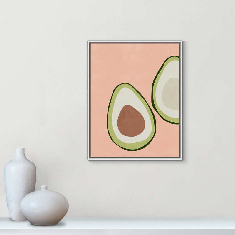 Avocat tranché - reproduction d'art, Toile, H 29,5 po x l 23,5 po x P 2 po, Toile blanche encadrée