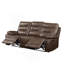 Aashi Brown Leather-GEL Match 3PCS Recliner Living Room Set