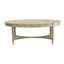 Table ovale française antique blanche - Finition bois et tablette de style café avec
