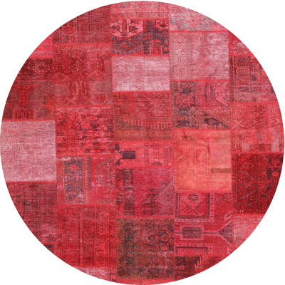 Rouge contemporain/Tapis décoratif gris