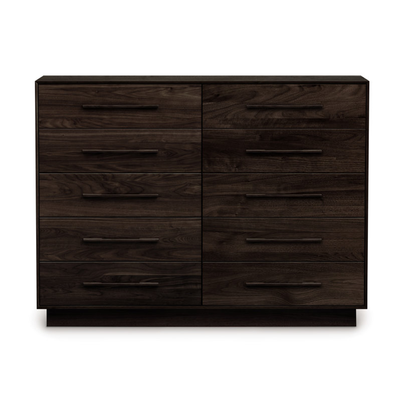 Moduluxe 10 - Drawer Solid Wood Dresser, Smoke Cherry